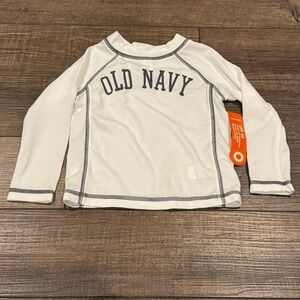 Old Navy Baby Long Sleeve Rashguard White UPF 50 Size 18-24 Months New